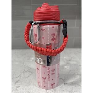 HYDRAGEAR ZENITH 3D Martini Stripe Steel Tumbler Bottle 32oz w/ Paracord Handle